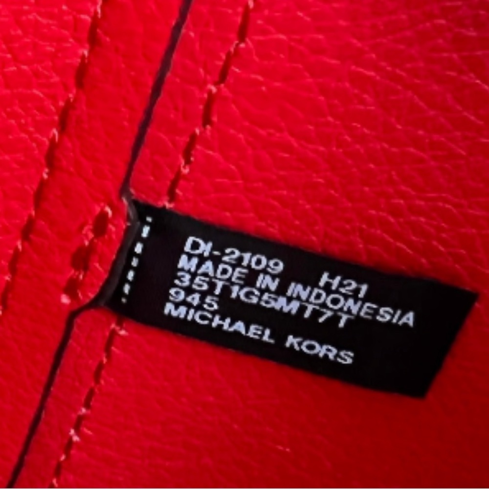 Michael Kors Maisie 3 in 1 Tote Large Leather Bag Flame Red - Picture 11 of 13